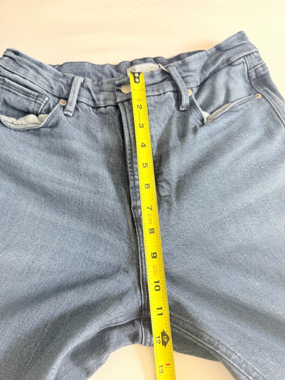 Good American "Soft Tech Good Skate" Indigo Blue Denim High Waist Wide Leg Jean - Picture 14 of 16